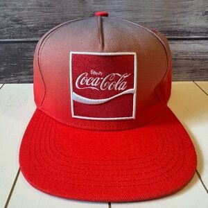 Coca-Cola Coke Red and White Ombré Logo Cap Hat Snap Closure NWOT Unisex